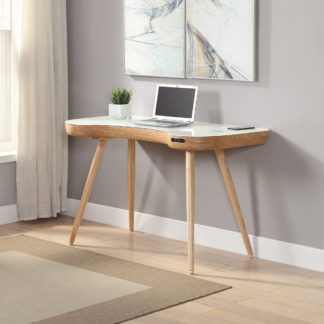 An Image of San Francisco Curved Smart Desk Oak