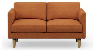 An Image of Hutch Fabric Curve Arm 2 Seater Sofa - Rust