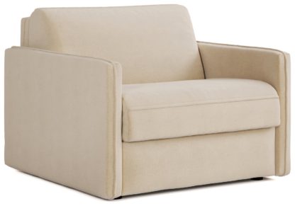 An Image of Jay-Be Slim Fabric Cuddle Sofa Bed - Cream