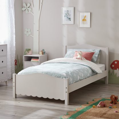 An Image of Habitat Serena Scallop Single Bed Frame - Ivory