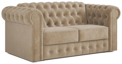 An Image of Jay-Be Chesterfield Fabric 2 Seater Sofa Bed - Light Grey