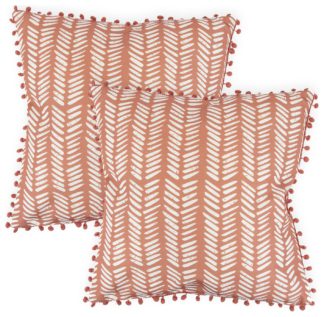 An Image of Streetwize Teracotta Fern Outdoor Cushion - Pack of 2