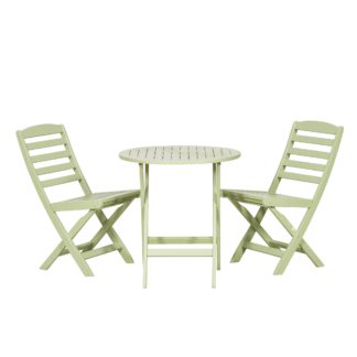 An Image of Porto 2 Seater Green Bistro Set Green