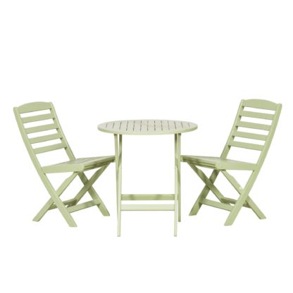 An Image of Porto 2 Seater Green Bistro Set Green