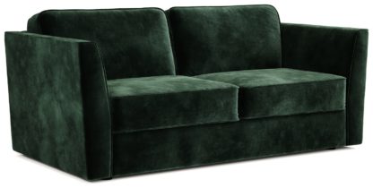 An Image of Jay-Be Elegance Velvet 3 Seater Sofa Bed - Dark Green