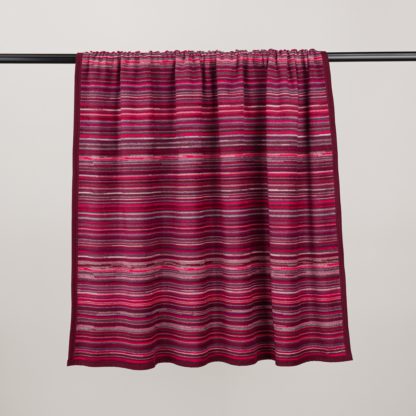 An Image of Supersoft Reva Stripe Cotton Blanket Plum Purple