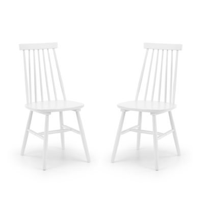 An Image of Alassio Set of 2 Spindle Dining Chairs Grey