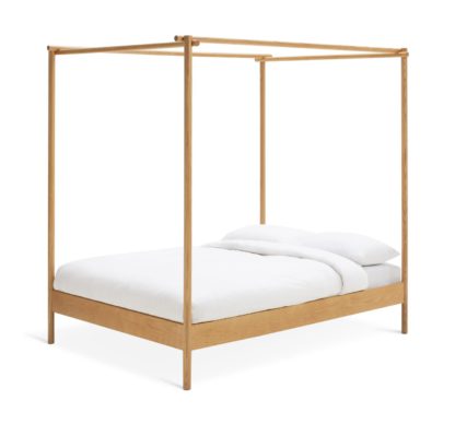 An Image of Habitat Akari Double Wooden Bed Frame - Natural