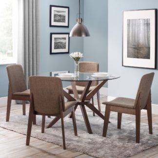 An Image of Kensington Set Of 2 Dining Chairs, Rubberwood Brown