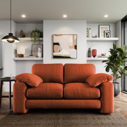 An Image of Magnus Soft Textured Chenille Snuggle Sofa Soft Textured Chenille Terracotta