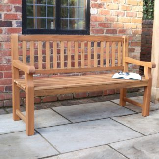 An Image of Turnbury 3 Seater Bench Natural