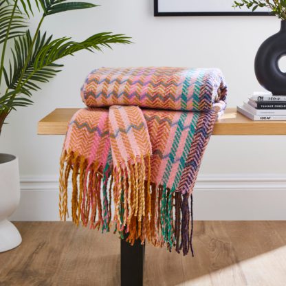 An Image of Zig Zag Throw MultiColoured