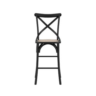 An Image of Fitzroy Cane Bar Stool Black