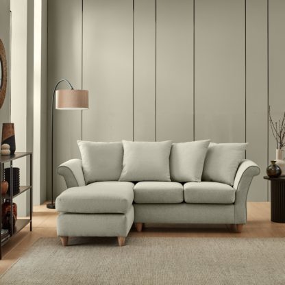 An Image of Dixie Corner Chaise Sofa, Soft Texture Fabric Natural