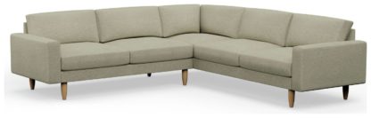 An Image of Hutch Fabric Block Arm 7 Seater Corner Sofa - Oat