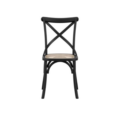 An Image of Fitzroy Cane Set of 2 Dining Chairs Black