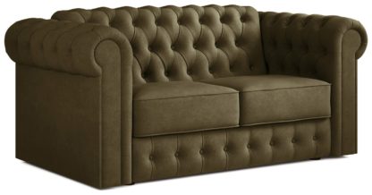 An Image of Jay-Be Chesterfield Fabric 2 Seater Sofa Bed - Cream