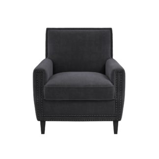 An Image of Atticus Linen Blend Armchair Black