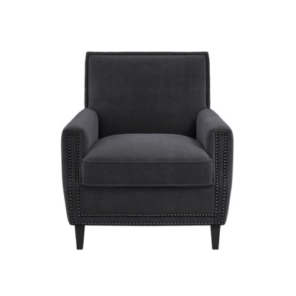 An Image of Atticus Linen Blend Armchair Black