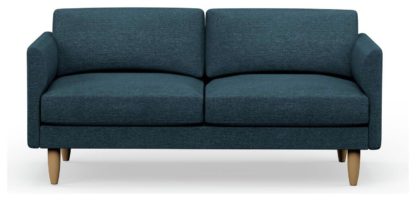 An Image of Hutch Fabric Curve Arm 3 Seater Sofa - Oat