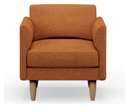 An Image of Hutch Fabric Curve Arm Armchair - Oat