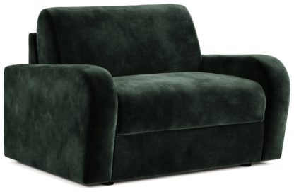 An Image of Jay-Be Deco Velvet Love Chair Sofa Bed - Dark Green