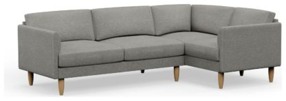 An Image of Hutch Slim Fabric Curve Arm 5 Seater Corner Sofa - Rust