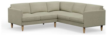 An Image of Hutch Plus Fabric Curve Arm 5 Seater Corner Sofa - Rust