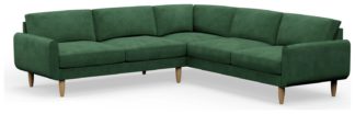 An Image of Hutch Velvet Round Arm 7 Seater Corner Sofa - Sage Green