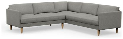 An Image of Hutch Fabric Curve Arm 7 Seater Corner Sofa - Rust