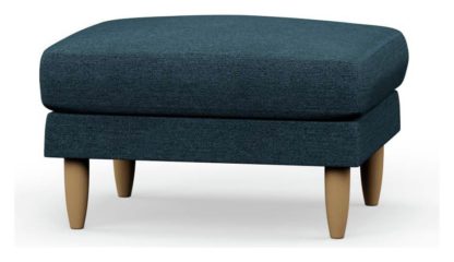 An Image of Hutch Fabric Footstool - Aegean Blue