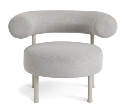 An Image of Habitat 60 Tuva Fabric Curved Chair - Grey