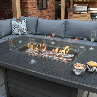 An Image of Mayfair Rectangular Firepit Table Grey