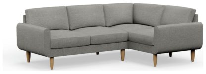 An Image of Hutch Fabric Round Arm 4 Seater Corner Sofa - Oat