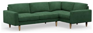 An Image of Hutch Slim Velvet Block Arm 5 Seater Corner Sofa- Sage Green