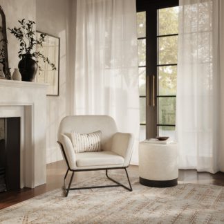 An Image of Charles Boucle Armchair Ivory