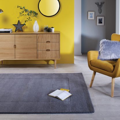 An Image of Boston Wool Border Rug Yellow