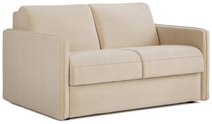 An Image of Jay-Be Slim Velvet 2 Seater Sofa Bed - Beige