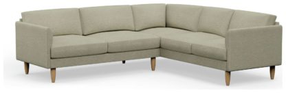 An Image of Hutch Fabric Curve Arm 6 Seater Corner Sofa - Rust