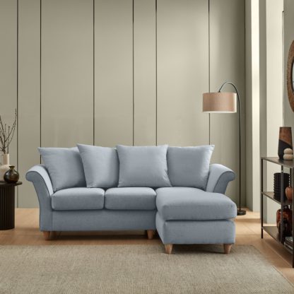 An Image of Dixie Corner Chaise Sofa, Soft Texture Fabric Natural