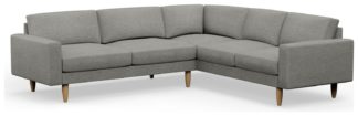 An Image of Hutch Fabric Block Arm 6 Seater Corner Sofa - Dove Grey