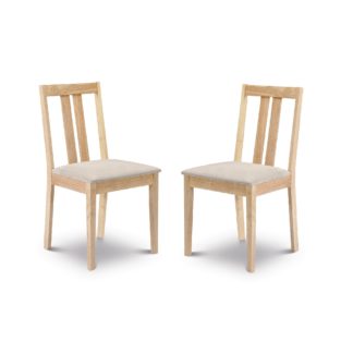 An Image of Rufford Set Of 2 Rufford Dining Chairs, Faux Suede Natural