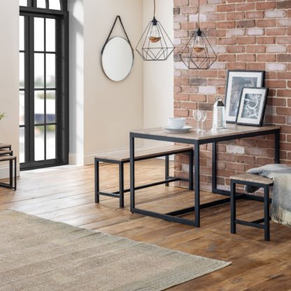 An Image of Tribeca Dining Bench, Sonoma Oak Black