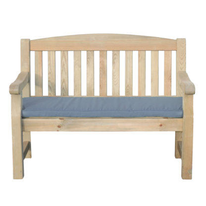 An Image of Emily 2 Seater Bench with Seat Pad Green