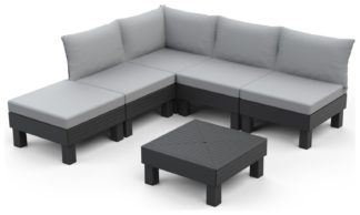 An Image of Keter Elements 5 Seater Plastic Garden Sofa Set - Grey