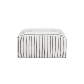 An Image of Ryder Chalk Stripe Pouffe White