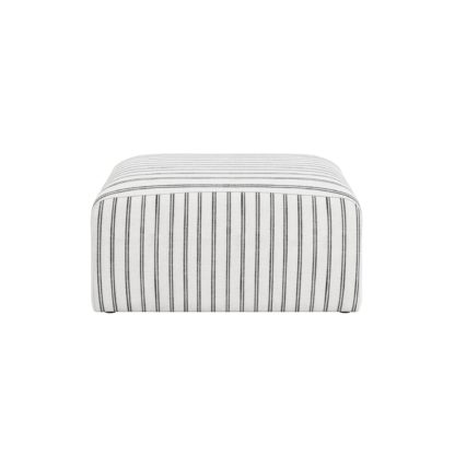 An Image of Ryder Chalk Stripe Pouffe White