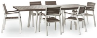 An Image of Keter Harmony 6 Seater Plastic Patio Set - Cappuccino