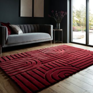 An Image of Supersoft Lush Geometric Fux Fur Arch Rug Mulberry