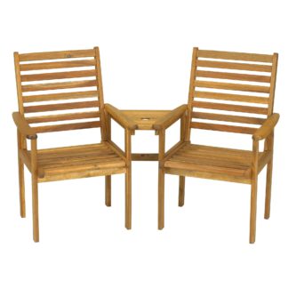 An Image of Napoli Brown 2 Seat Companion Set Brown